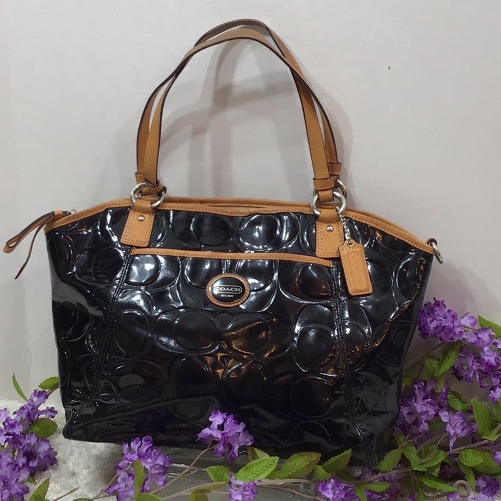 Coach Peyton embossed patent leather tote bag